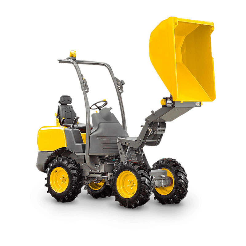 Alquiler Dumper hidráulico giratorio 1500 Kg descarga en altura tracción 4x2